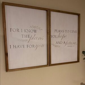 Inspirational Wall Art with Brown Frame